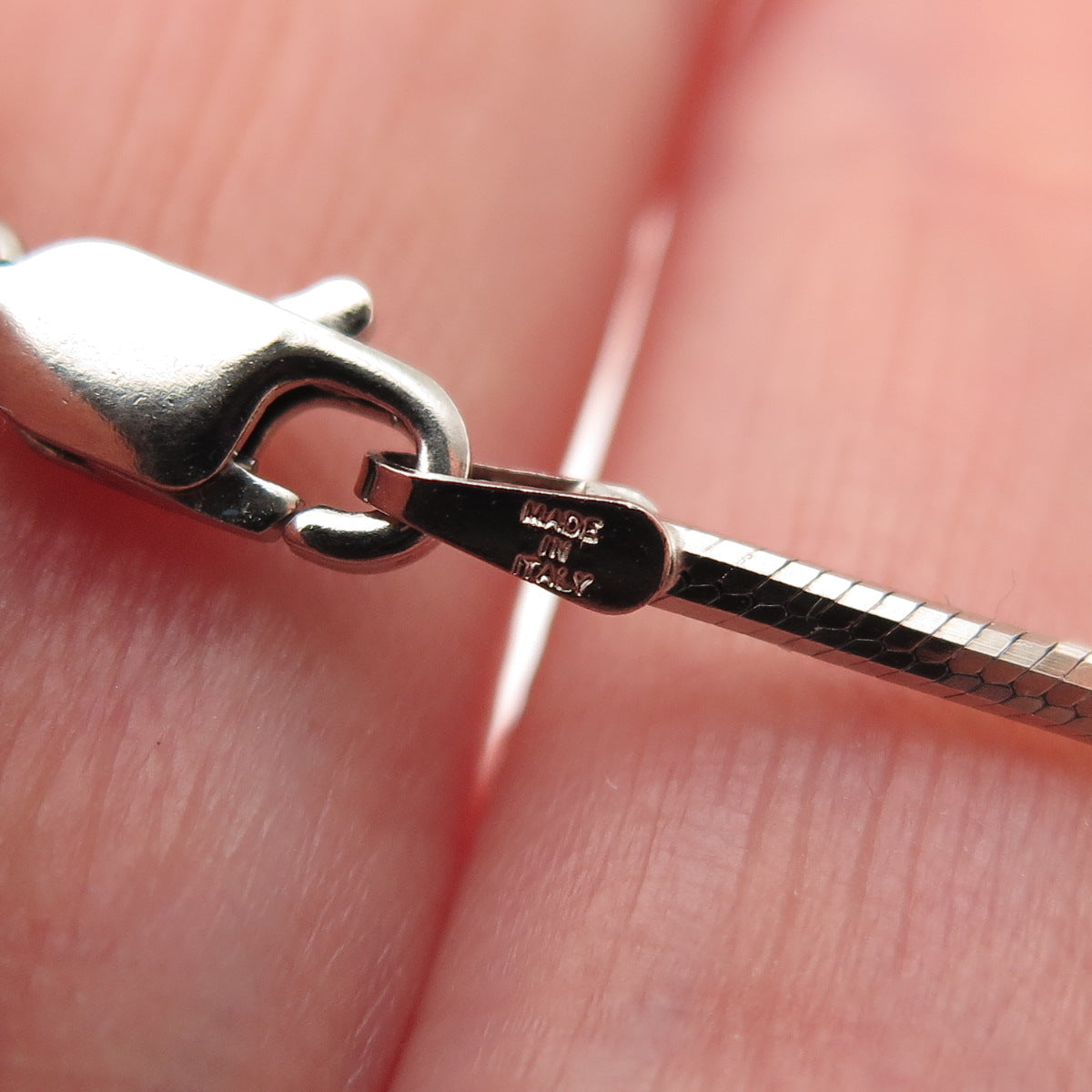 MILOR 925 Sterling Silver Italy Lab-Created Tanzanite Snake Chain Necklace 18"