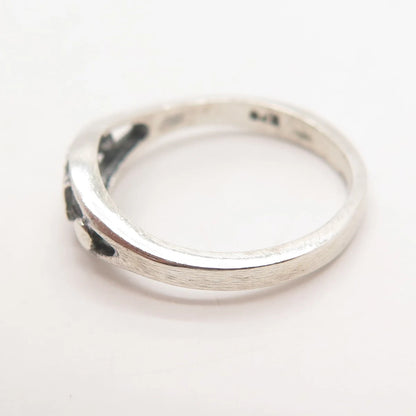 925 Sterling Silver Vintage Heart Ring Size 6.25