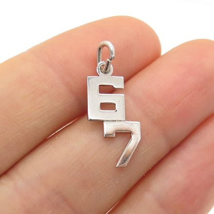 WELLS 925 Sterling Silver Vintage Class of 1967 Minimalist Charm Pendant