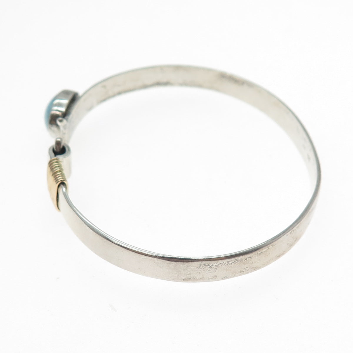 ANGEL STUDIOS Sterling Silver Vintage Larimar Sound of Freedom Bracelet 6.75"
