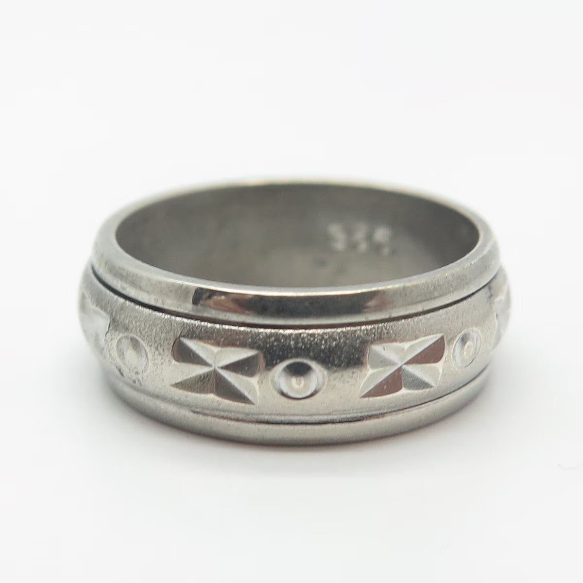 925 Sterling Silver Vintage Rotating Band Ring Size 7.75