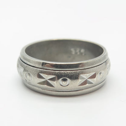 925 Sterling Silver Vintage Rotating Band Ring Size 7.75