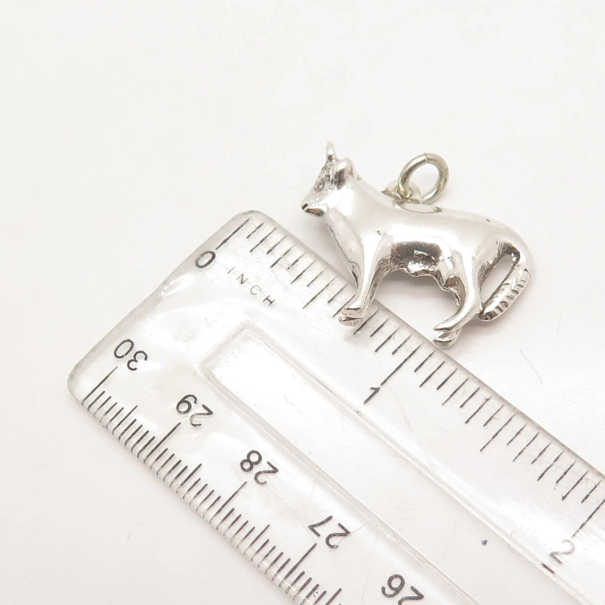 925 Sterling Silver Vintage Bull / Ox 3D Pendant