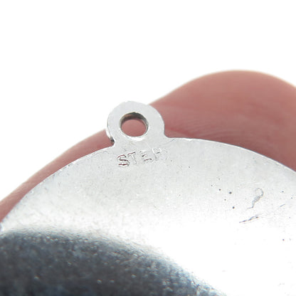925 Sterling Silver Vintage "Happy Birthday" Round Charm Pendant