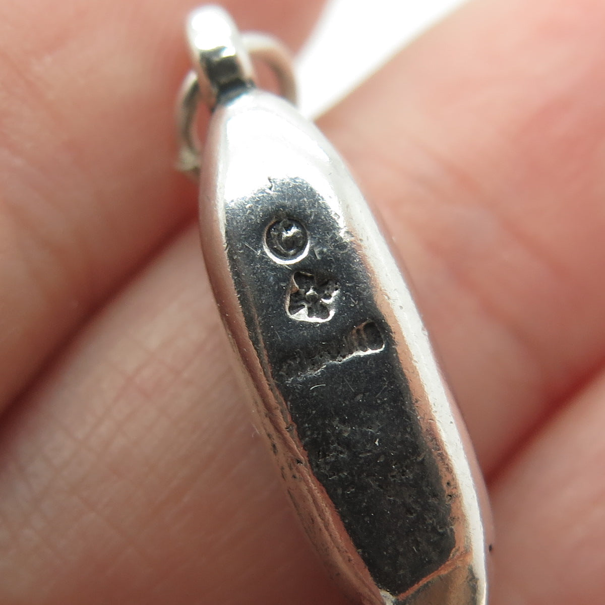 SUN WEST 925 Sterling Silver Vintage Canoe 3D Charm Pendant