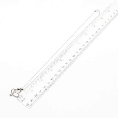 925 Sterling Silver Real Diamond Mom & Child Heart Cable Chain Necklace 18"