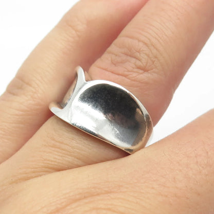 925 Sterling Silver Vintage Concave Ring Size 5.5