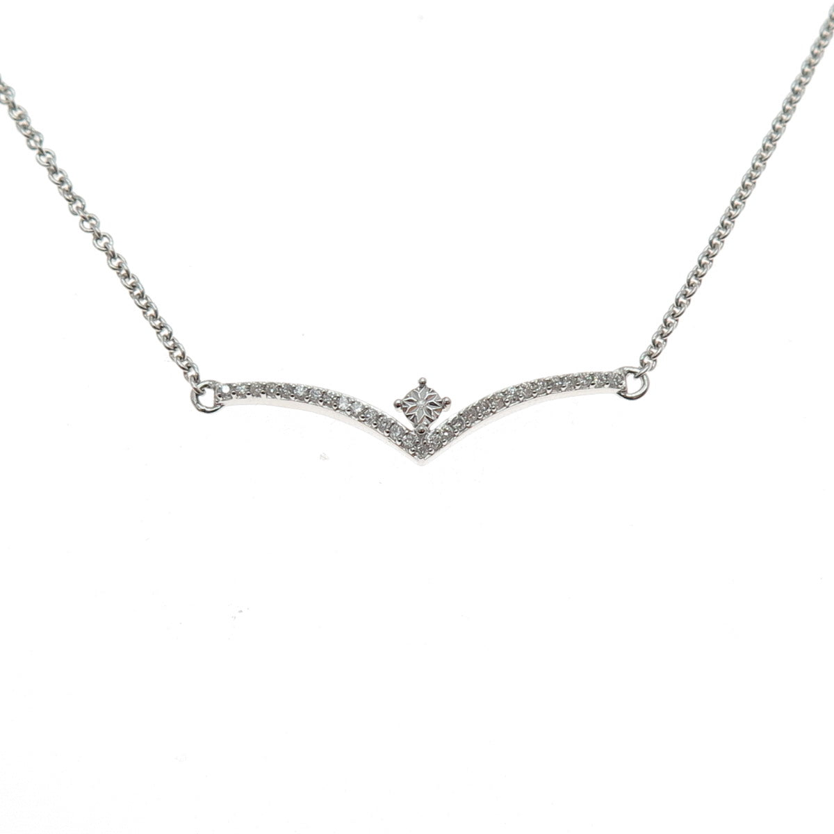 JANE SEYMOUR 925 Sterling Silver Real Diamond Cable Chain Necklace 16-18"