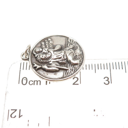 Hayward 925 Sterling Silver Antique Art Deco St. Christopher Charm Pendant