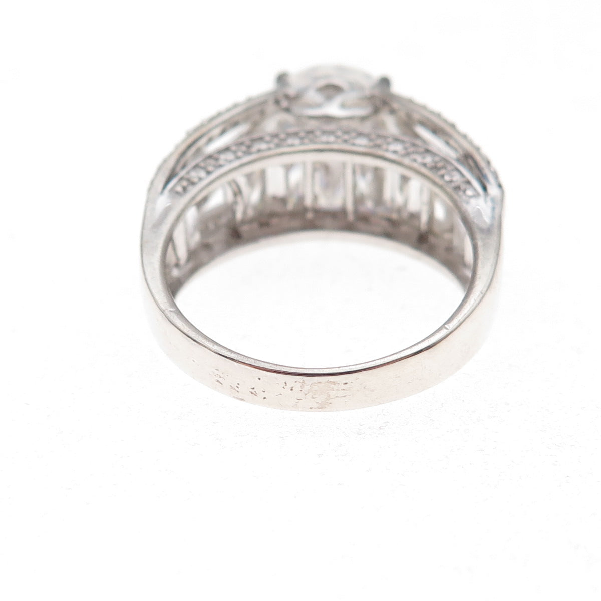925 Sterling Silver Round-Cut C Z Engagement Ring Size 8.75