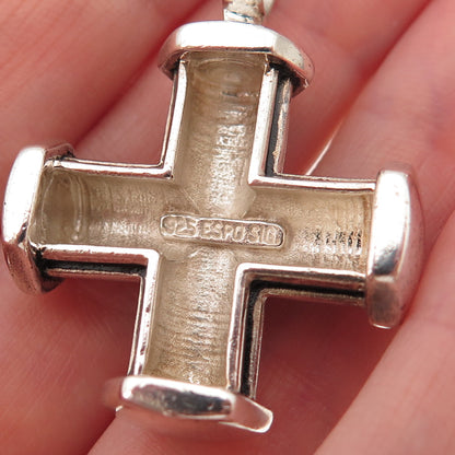Joseph Esposito 925 Sterling Silver Vintage Cross Oxidized Pendant