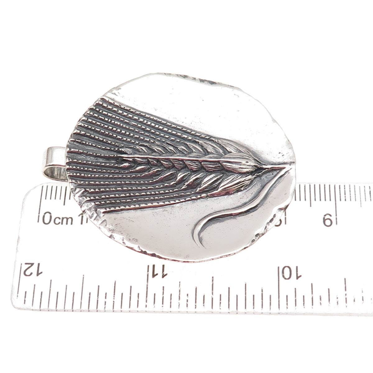 James Avery 925 Sterling Silver Vintage Wheat Sheaf Harvest Medallion Pendant