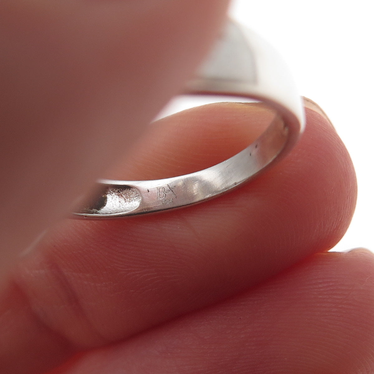 925 Sterling Silver Vintage Modernist Ribbed Ring Size 7