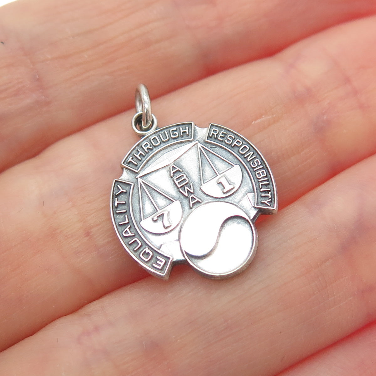 925 Sterling Silver Vintage American Business Women's Association Mini Pendant