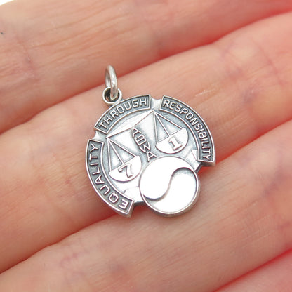 925 Sterling Silver Vintage American Business Women's Association Mini Pendant