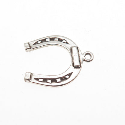 925 Sterling Silver Vintage Horseshoe Good Luck Mini Charm Pendant