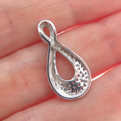 925 Sterling Silver Round-Cut Shaped C Z Infinity Slide Pendant