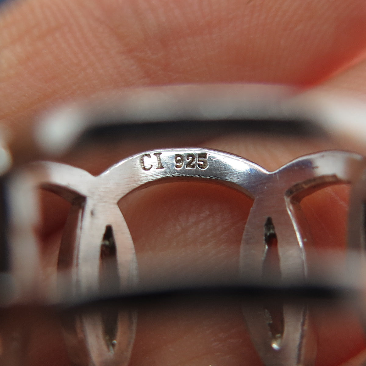 925 Sterling Silver Vintage Interlocked Circle Ring Size 7.25