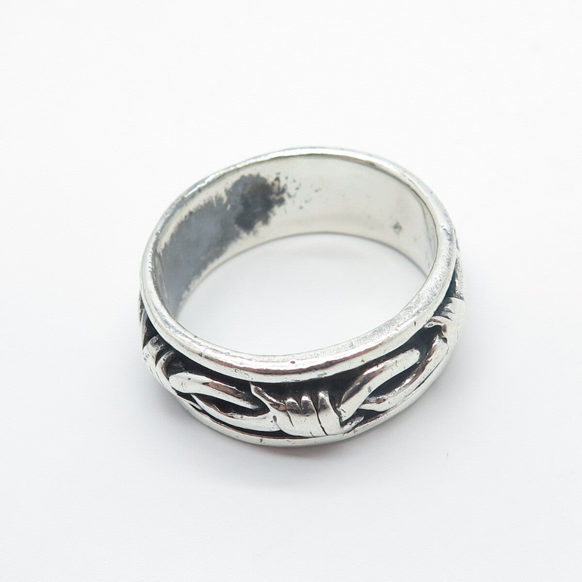 925 Sterling Silver Vintage Celtic Knot Handmade Band Ring Size 11.5