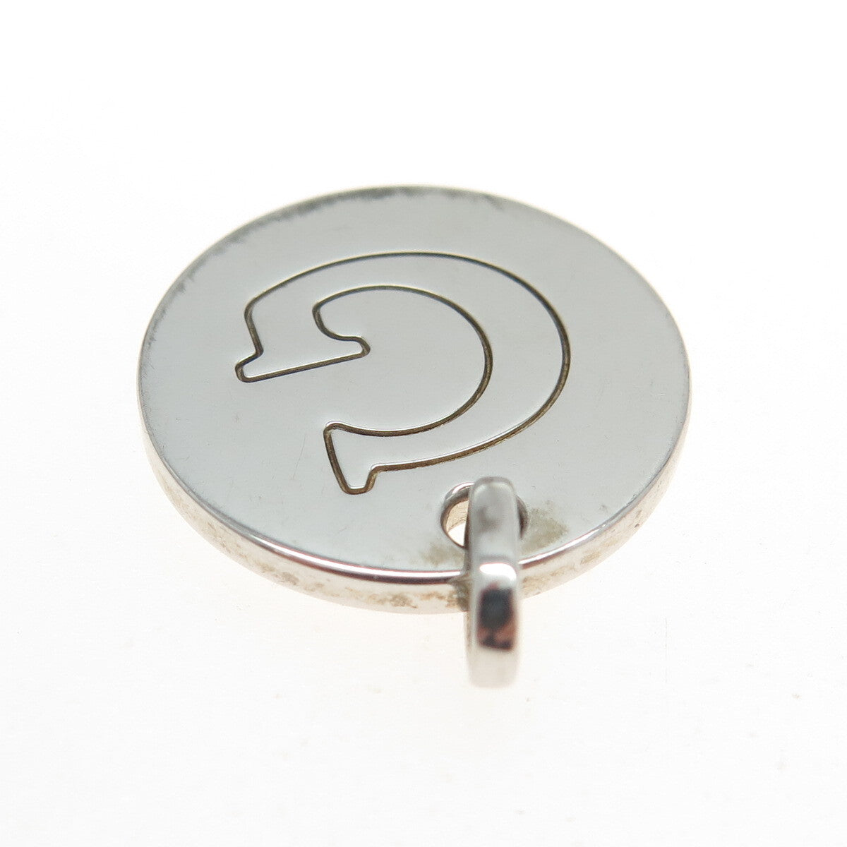 HN HENG NGAI 925 Sterling Silver Letter "G" Initial Round Pendant