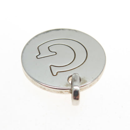 HN HENG NGAI 925 Sterling Silver Letter "G" Initial Round Pendant