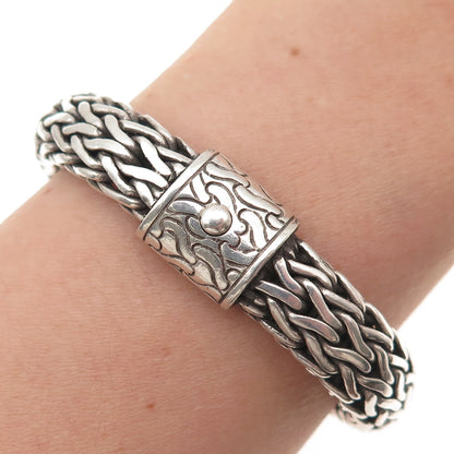 John Hardy 925 Sterling Silver Vintage 10mm Woven Icon Bracelet 6.25"