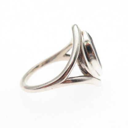 925 Sterling Silver Vintage Real Marquise-Cut Iolite Modernist Ring Size 6.75