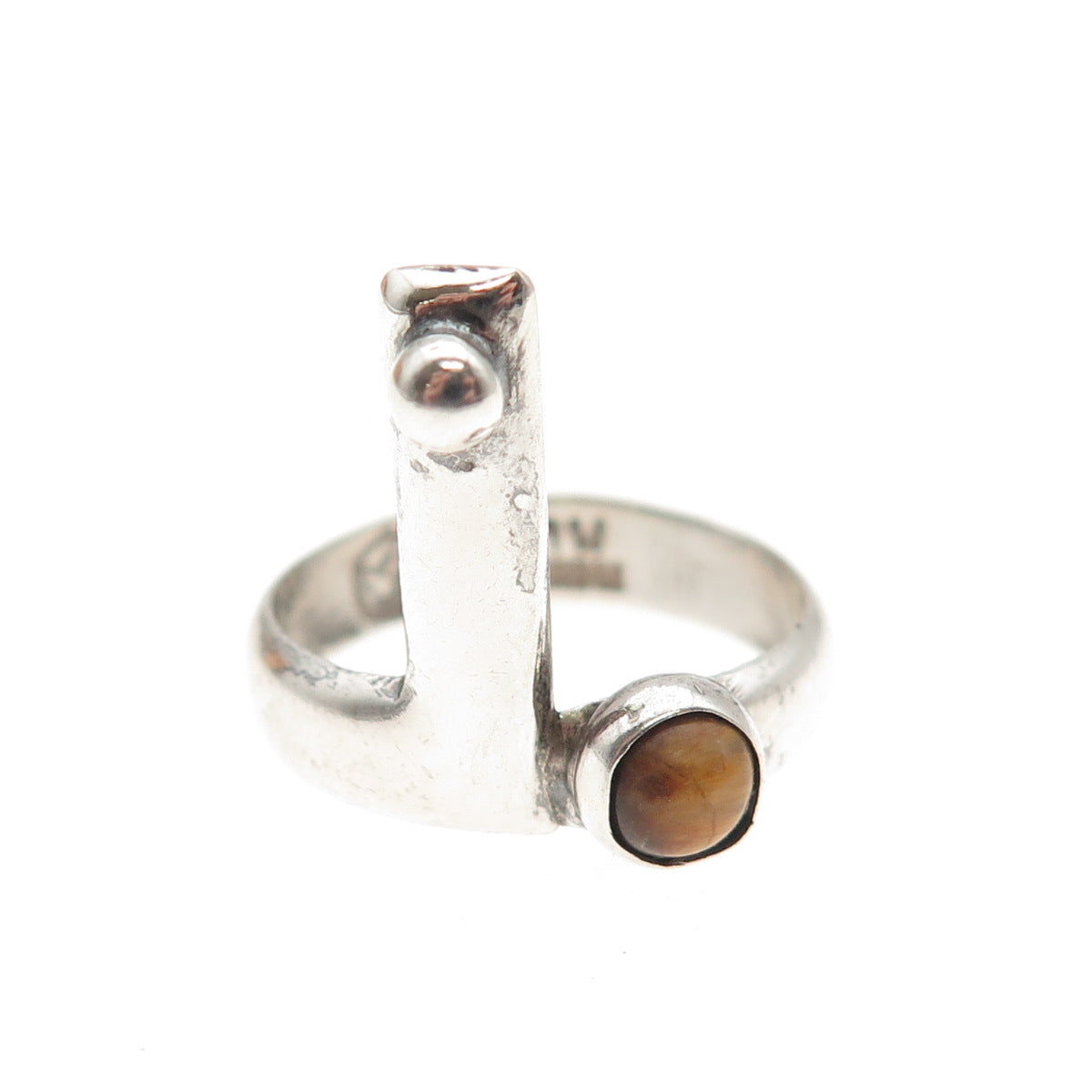 Margarita Vera Lagunas Sterling Silver Vintage Mexico Tiger Eye Ring Size 6.5