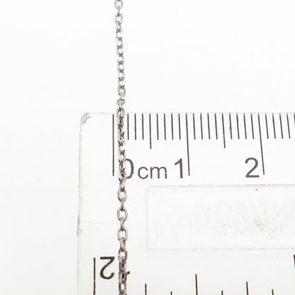 925 Sterling Silver Vintage Heart Slide Pendant Cable Chain Necklace 14-16"