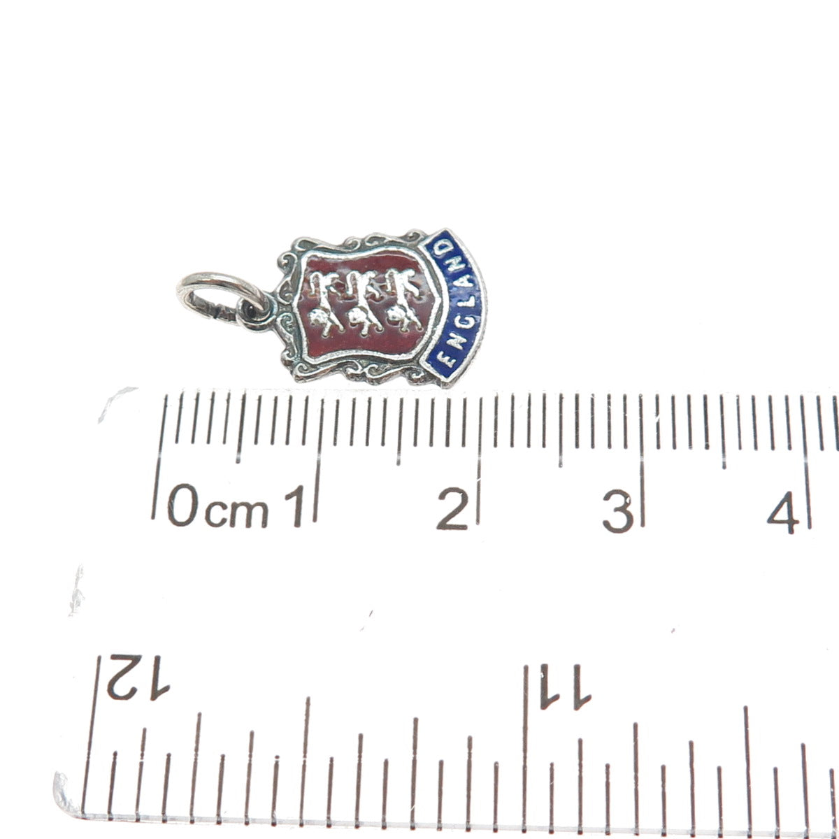 AMY SANDHEIM 925 Sterling Vintage 1961 Enamel England Coat of Arms Mini Pendant