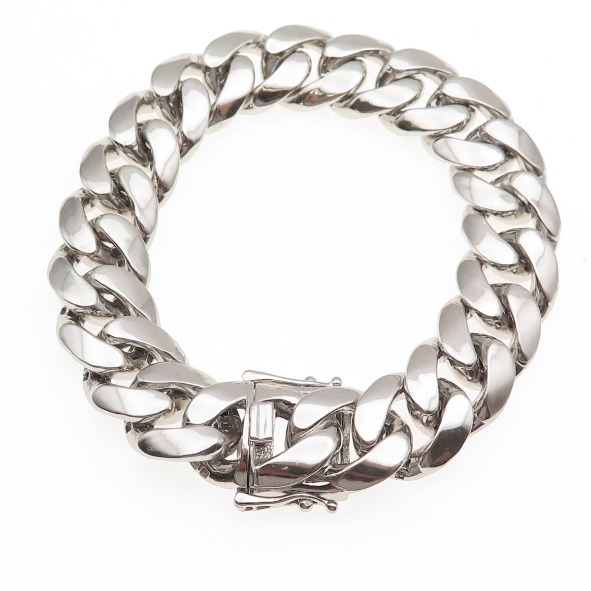 Aminov 925 Sterling Silver Hollow Cuban Link Bracelet 8.25"