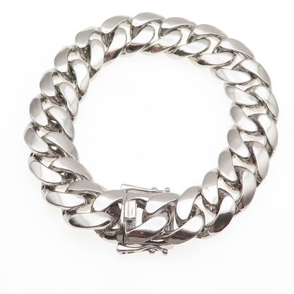 Aminov 925 Sterling Silver Hollow Cuban Link Bracelet 8.25"