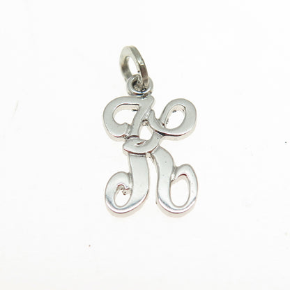 BEAU 925 Sterling Silver Vintage Letter "K" Initial Minimalist Charm Pendant