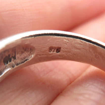925 Sterling Silver Vintage Ribbed Bow Ring Size 7.5