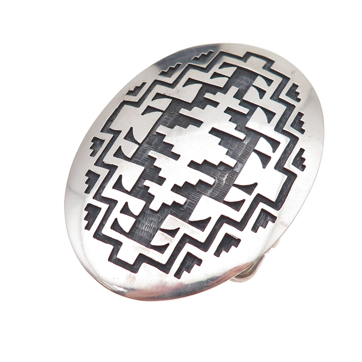 Manuel Hoyungowa Old Pawn 925 Sterling Silver Vintage Tribal Belt Buckle