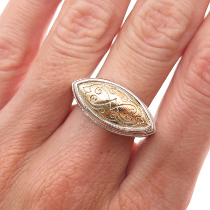 Brighton 925 Sterling Silver 2-Tone Vintage Infinity Heart Ring Size 8