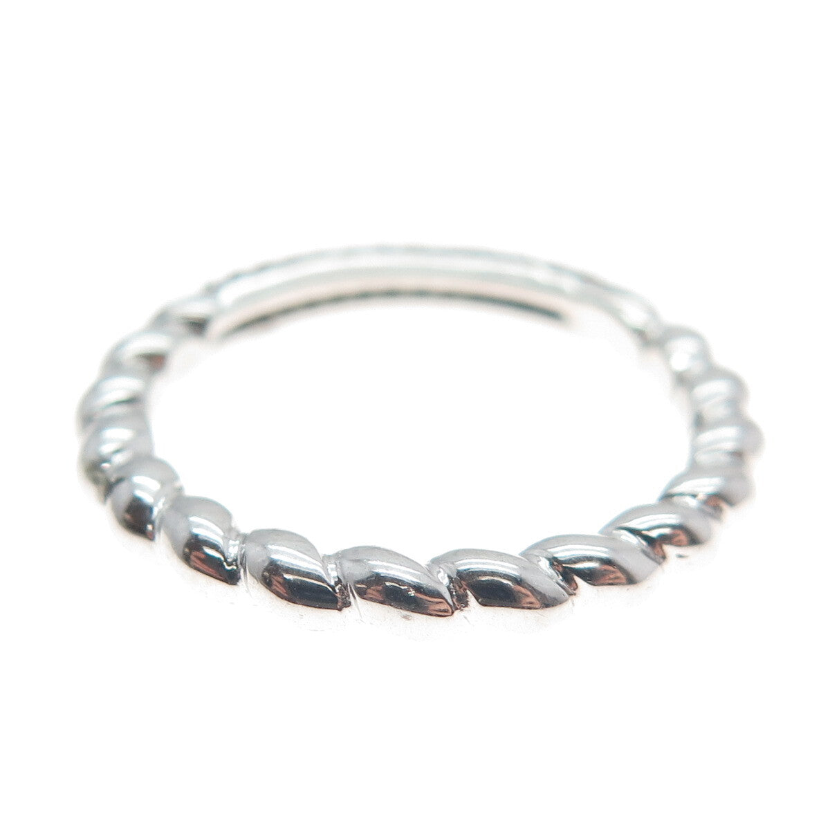 925 Sterling Silver Round-Cut Shaped Brandy C Z Twisted Ring Size 7.5