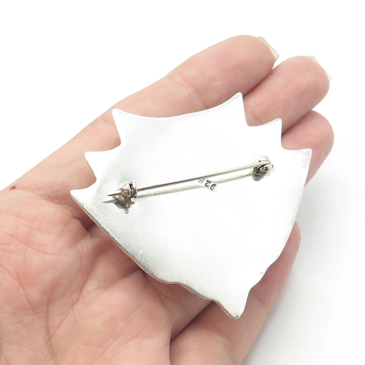 925 Sterling Silver Vintage Ribbed Pin Brooch