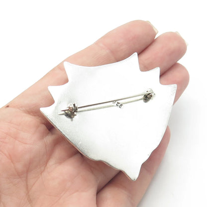 925 Sterling Silver Vintage Ribbed Pin Brooch
