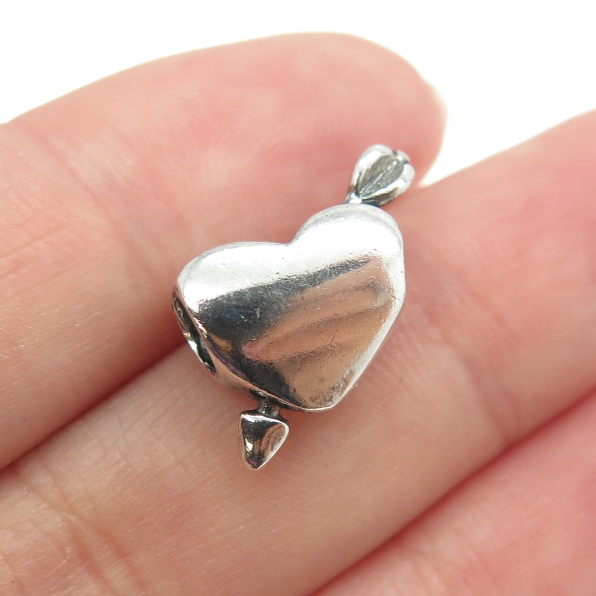 MICHAEL ANTHONY 925 Sterling Silver Italy Heart Arrow Bead Charm