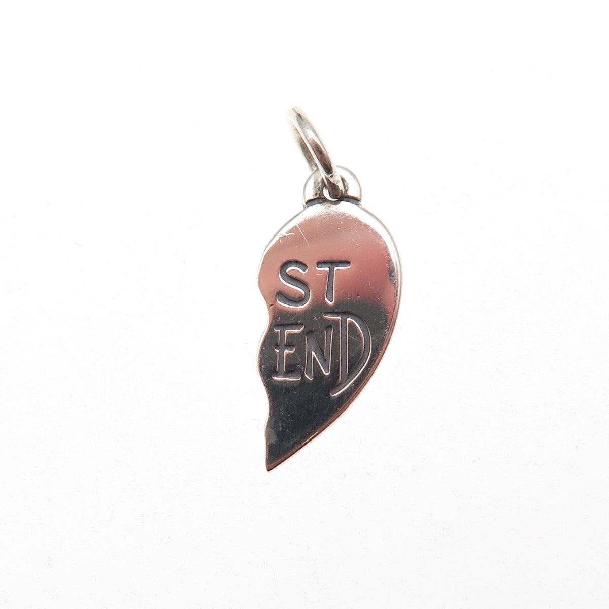 James Avery 925 Sterling Silver Vintage Best Friend Half Heart Charm Pendant
