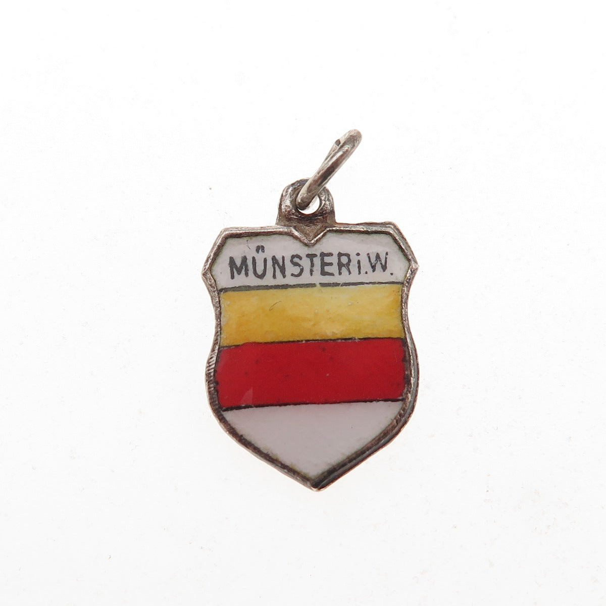Fritz Reu & Co. 800 Silver Vintage Enamel Munster Germany Mini Charm Pendant