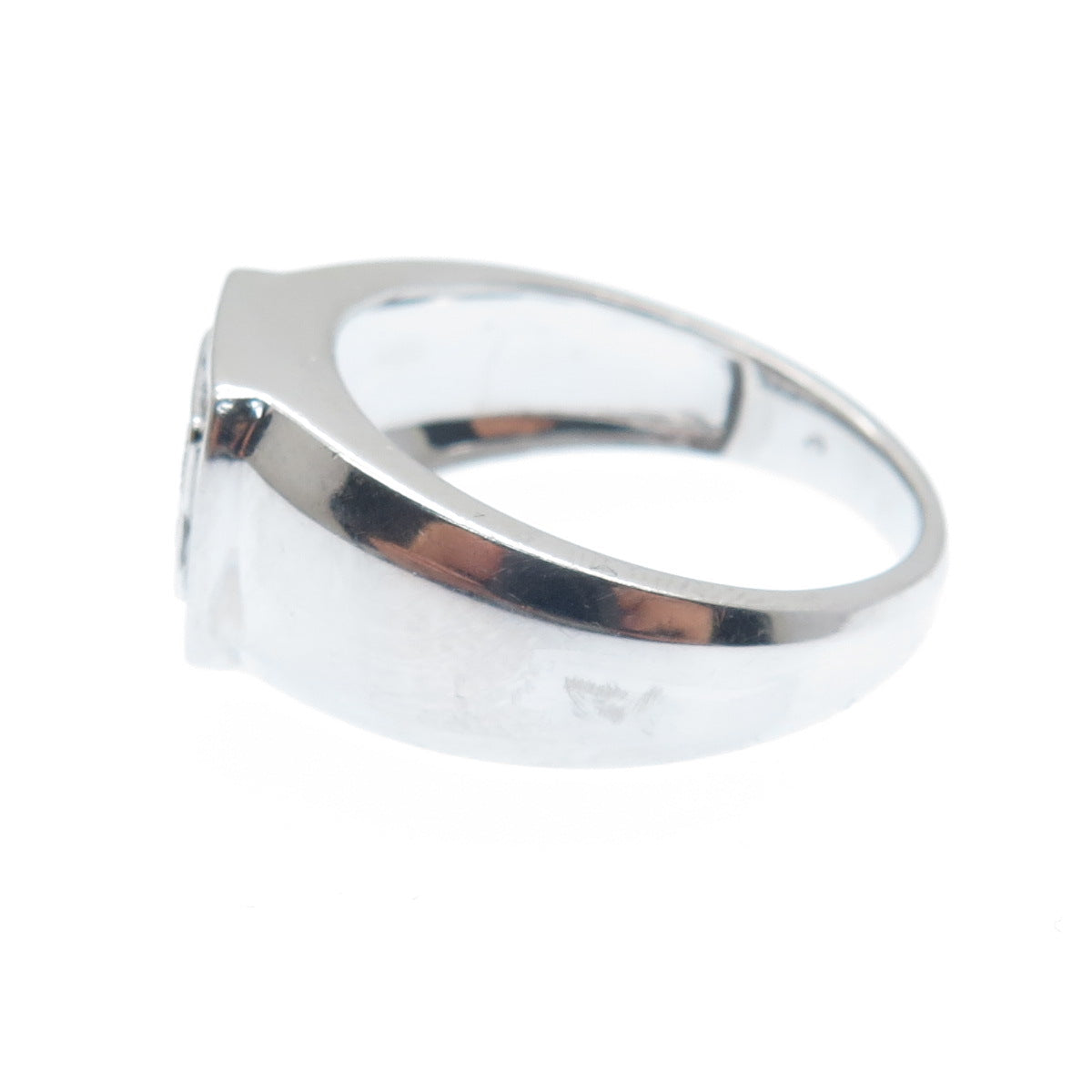 925 Sterling Silver Black Rhodium Round-Cut C Z Woven Ring Size 10