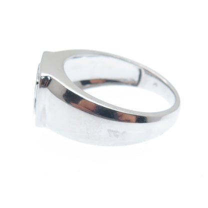 925 Sterling Silver Black Rhodium Round-Cut C Z Woven Ring Size 10