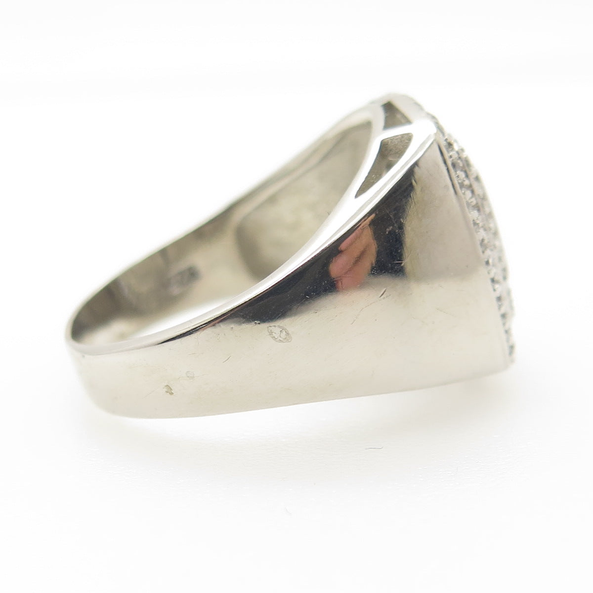 925 Sterling Silver Pave C Z Ring Size 11.5