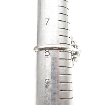 ROSS SIMONS 925 Sterling Silver Vintage Real Round-Cut Blue Topaz Ring Size 8