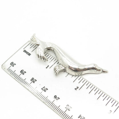 925 Sterling Silver Antique Art Deco Fur Seal Pin Brooch