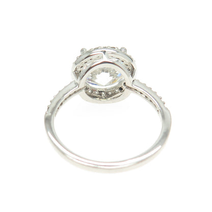 925 Sterling Silver Round-Cut Shaped C Z Ring Size 7