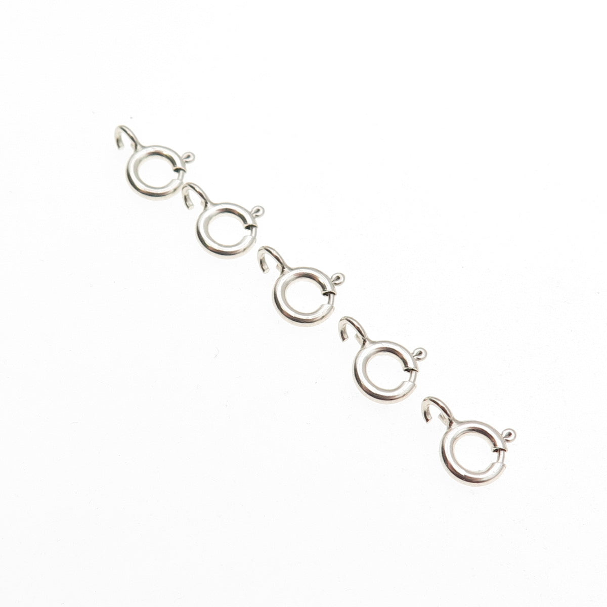 925 Sterling Silver Bracelet / Necklace SET of 5 Spring Ring Lock Clasps