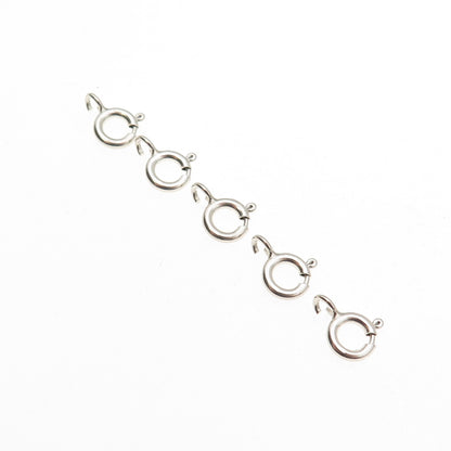 925 Sterling Silver Bracelet / Necklace SET of 5 Spring Ring Lock Clasps